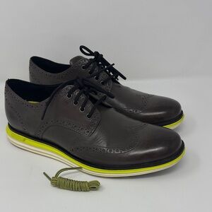 Cole Haan Original Grand Remastered Wingtip Oxfords - Gray with Neon Accents